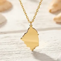 Sterling silver gold plated pendant with cut out map of your favorite country or region
