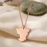 Sterling silver rose gold plated pendant with cut out map of your favorite country or region