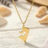 Sterling silver gold plated pendant with cut out map, Stainless Steel Chain