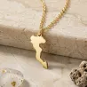 Sterling silver gold plated pendant with cut out map, Stainless Steel Chain