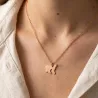 Sterling silver rose gold plated pendant with cut out map, Stainless Steel Chain