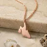 Sterling silver rose gold plated pendant with cut out map, Stainless Steel Chain