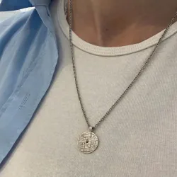 Custom Google Map Necklace | Platinum Plated Silver |MY KOSMIMA