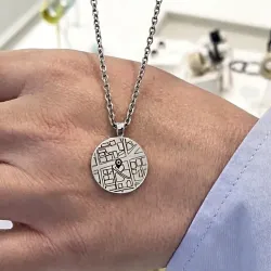 Custom Google Map Necklace | Platinum Plated Silver |MY KOSMIMA
