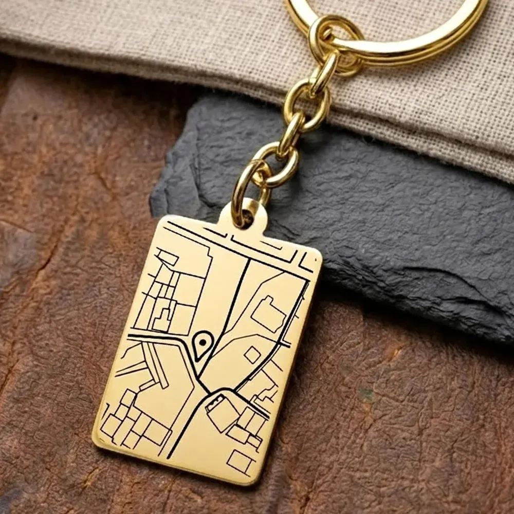 Custom Google Map Keychain with Location Pin | MY KOSMIMA
