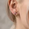 Gold Plated Sterling Silver 925 Jellyfish Stud Earrings With Pink Enamel