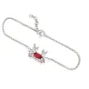 Sterling Silver 925 Crab Bracelet With Red Enamel