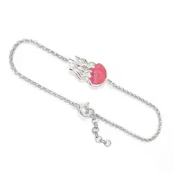 Sterling Silver 925 Jellyfish Bracelet With Pink Enamel