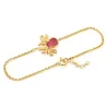 Gold Plated Sterling Silver 925 Octopus Bracelet With Red Enamel
