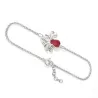 Sterling Silver 925 Octopus Bracelet With Red Enamel