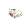 Sterling Silver 925 Crab Ring With Red Enamel