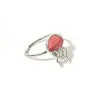 Sterling Silver 925 Jellyfish Ring With Pink Enamel