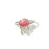 Sterling Silver 925 Jellyfish Ring With Pink Enamel