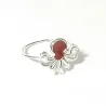 Sterling Silver 925 Octopus Ring With Red Enamel