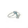 Sterling Silver 925 Dolphin Ring With Blue Enamel
