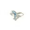 Sterling Silver 925 Dolphin Ring With Blue Enamel