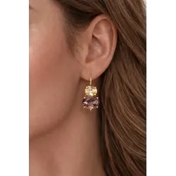 Σκουλαρίκια Dyrberg Kern Globule Champagne/Violet - MY KOSMIMA