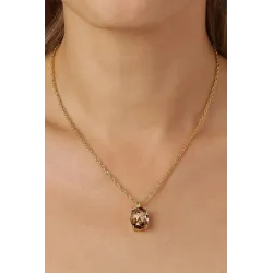 Κολιέ Dyrberg Kern Barga Amber Οβάλ Κρύσταλλο - MY KOSMIMA