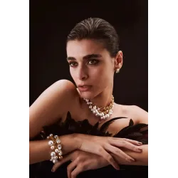 Κολιέ Dyrberg Kern Chanelia Statement Λευκές Πέρλες - MY KOSMIMA