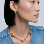 Liu Jo Gold-Plated Chunky Statement Necklace with Multiple Puffy Hearts - MY KOSMIMA
