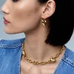 Liu Jo Gold-Plated Chunky Statement Necklace with Multiple Puffy Hearts - MY KOSMIMA