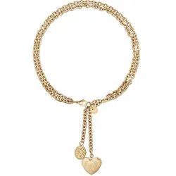 Liu Jo Gold-Plated Multi-Strand Chain Necklace with Heart and Coin Dangles - MY KOSMIMA