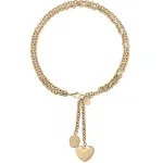 Liu Jo Gold-Plated Multi-Strand Chain Necklace with Heart and Coin Dangles - MY KOSMIMA