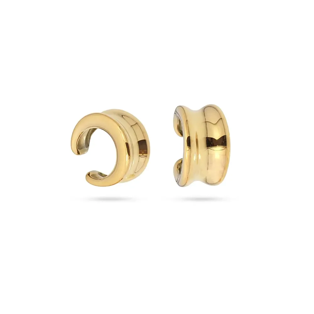 Σκουλαρίκια Ear Cuff με Διπλή Καμπύλη από επιχρυσωμένο ατσάλι