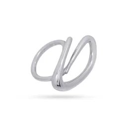 Open Spiral Ring in stainless steel – Silver