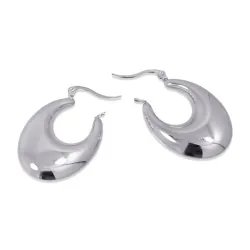 Teardrop-Shaped Hoop Earrings in stainless steel – Silver