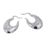 Teardrop-Shaped Hoop Earrings in stainless steel – Silver
