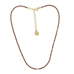 Κολιέ Sparkle Zing με Καφέ Ζιργκόν από επιχρυσωμένο ατσάλι | MY KOSMIMA