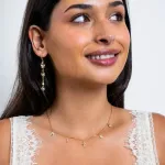 Cross and Symbolic Charm Necklace in gold-plated stainless steel