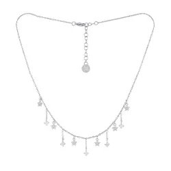 Hanging Star and Chain Necklace in stainless steel – Silver