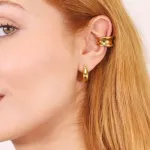 Double-Curve Ear Cuffs in gold-plated stainless steel