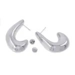 Organic Curve Earrings in stainless steel – Silver
