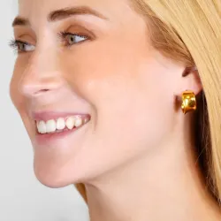 Textured Open Hoop Earrings in gold-plated stainless steel