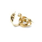 Double-Curve Chunky Hoop Earrings in gold-plated stainless steel | MY KOSMIMA