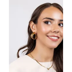Double-Curve Chunky Hoop Earrings in gold-plated stainless steel | MY KOSMIMA