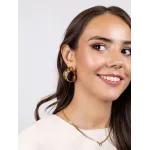 Double-Curve Chunky Hoop Earrings in gold-plated stainless steel | MY KOSMIMA