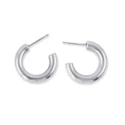 Essentials Triple-Tube Hoop Earrings in stainless steel – Silver | MY KOSMIMA