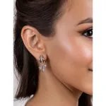 Triple Hoop Earrings with Hanging Star in stainless steel – Silver