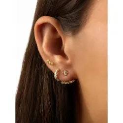 Three-Star Sparkling Earring in gold-plated stainless steel