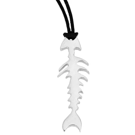 P52 SMALL FISHBONE PENDANT (rhodium plated)