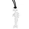 P52 SMALL FISHBONE PENDANT (rhodium plated)