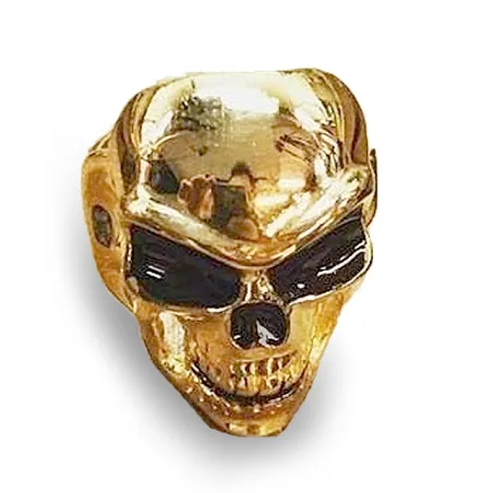 R30 Skull Ring (yellow gold plated)
