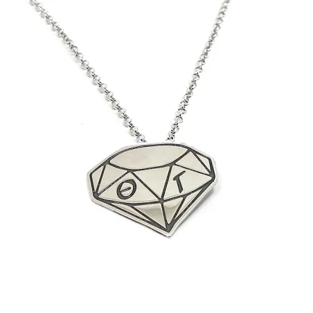 Silver necklace with 2 monograms in a ring