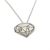 Silver necklace with 2 monograms in a ring Silver necklace with 2 monograms in a ring