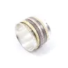 Silver ring with 5 spinners