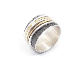 Silver ring with 5 spinners
